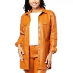 "As Is" Jessica Simpson Paula Faux Leather Shacket -Dresses Shop as is jessica simpson paula faux leather shacket d 2022090916350231824179 alt4
