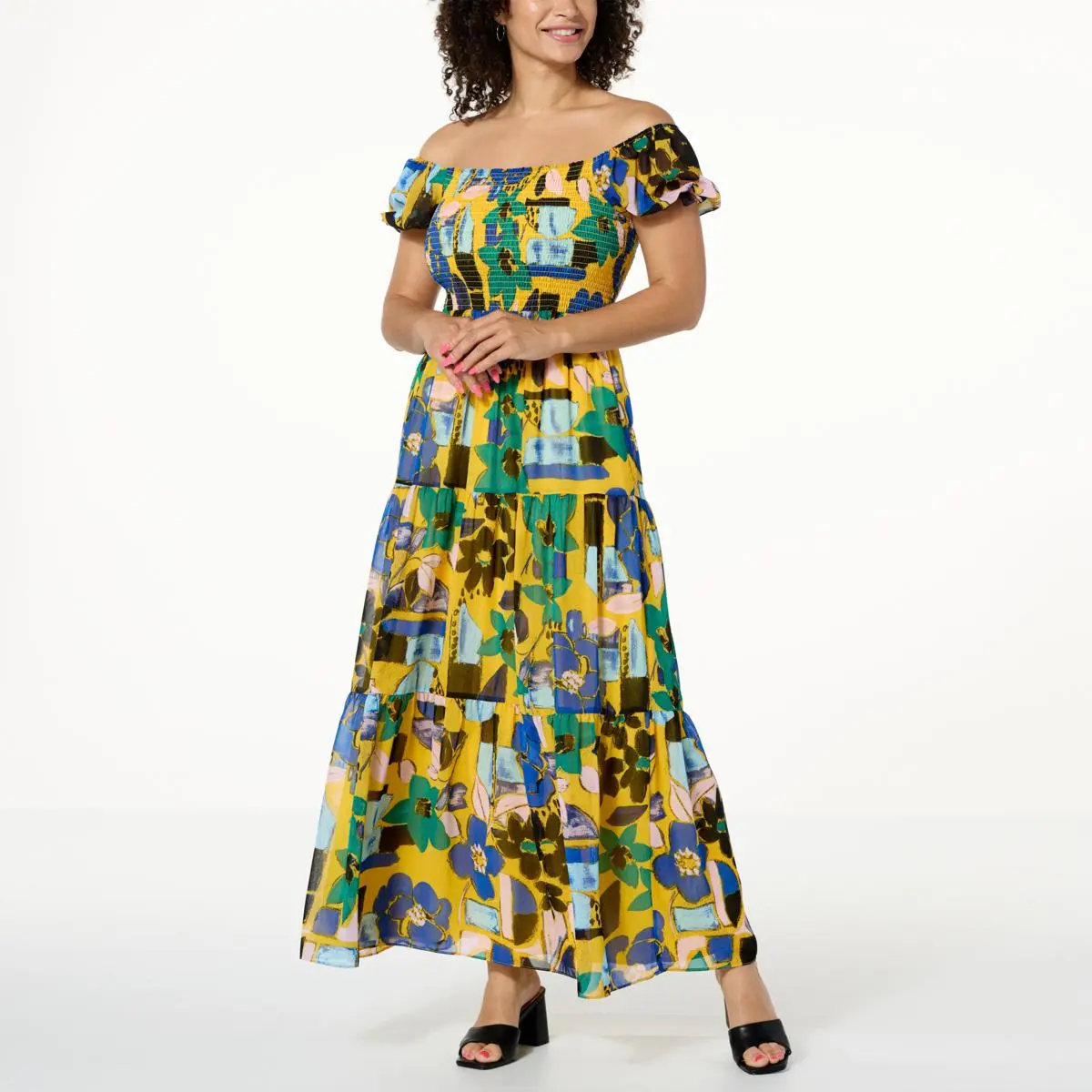 "As Is" Kathy Ireland® Fashion 360 Off The Shoulder Tiered Maxi Dress 8 "As Is" Kathy Ireland® Fashion 360 Off The Shoulder Tiered Maxi Dress - Image 6