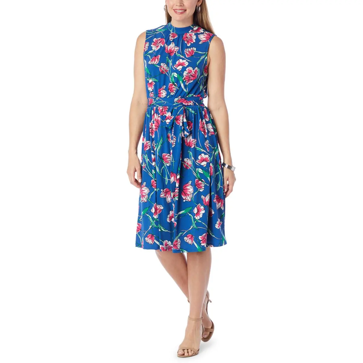 "As Is" Leota Mindy Sleeveless Belted Dress 3 "As Is" Leota Mindy Sleeveless Belted Dress
