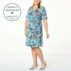 "As Is" Nina Leonard Elbow-Sleeve Wrap Dress 11 "As Is" Nina Leonard Elbow-Sleeve Wrap Dress -Dresses Shop as is nina leonard elbow sleeve wrap dress d 20230310122458817841904 alt22