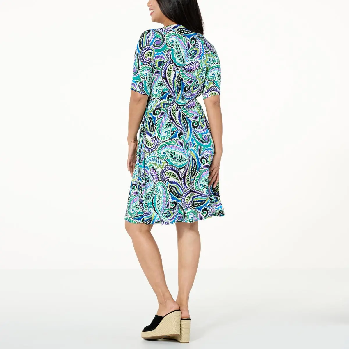 "As Is" Nina Leonard Elbow-Sleeve Wrap Dress 9 "As Is" Nina Leonard Elbow-Sleeve Wrap Dress - Image 7