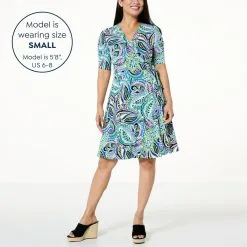 "As Is" Nina Leonard Elbow-Sleeve Wrap Dress 13 "As Is" Nina Leonard Elbow-Sleeve Wrap Dress -Dresses Shop as is nina leonard elbow sleeve wrap dress d 2023031012250502841904 alt13