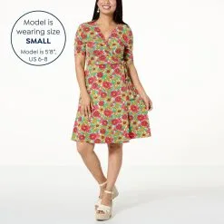 "As Is" Nina Leonard Elbow-Sleeve Wrap Dress 14 "As Is" Nina Leonard Elbow-Sleeve Wrap Dress -Dresses Shop as is nina leonard elbow sleeve wrap dress d 2023031012250524841904 alt12