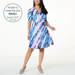 "As Is" Nina Leonard Elbow-Sleeve Wrap Dress 12 "As Is" Nina Leonard Elbow-Sleeve Wrap Dress -Dresses Shop as is nina leonard elbow sleeve wrap dress d 2023031012250738841904 alt14