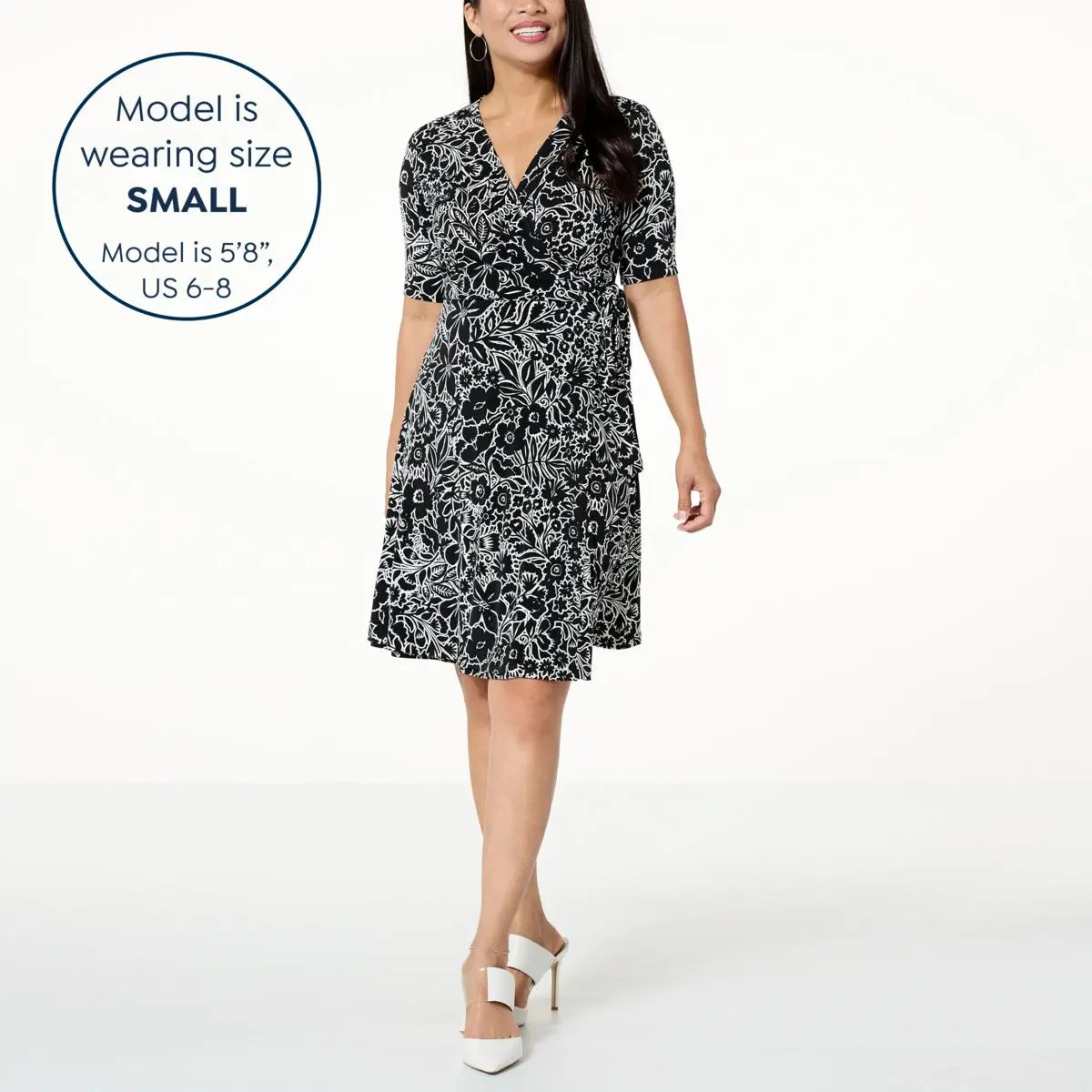 "As Is" Nina Leonard Elbow-Sleeve Wrap Dress 10 "As Is" Nina Leonard Elbow-Sleeve Wrap Dress - Image 8