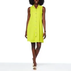 "As Is" Nina Leonard Pebbled Float Dress With Pockets