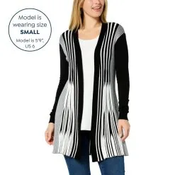 "As Is" Nina Leonard Pleated Knit Colorblock Cardigan -Dresses Shop as is nina leonard pleated knit colorblock cardigan d 20230104163022273835369 alt10