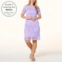 "As Is" Nina Leonard Scallop Hem Lace Sheath Dress -Dresses Shop as is nina leonard scallop hem lace sheath dress d 2023042013144156846533 alt11