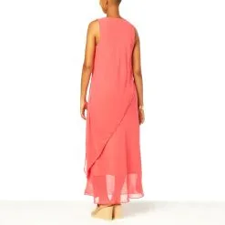 "As Is" Shavonne Dorsey Tiered Maxi Dress With Chiffon Overlay -Dresses Shop as is shavonne dorsey tiered maxi dress with chiffon ov d 20220621084654337812919 alt1