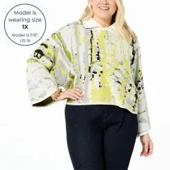 "As Is" WynneCollection Double Knit Jacquard Popover Sweater -Dresses Shop as is wynnecollection double knit jacquard popover swea d 20230307155943987838519 alt21