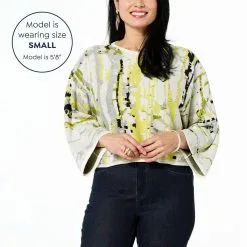 "As Is" WynneCollection Double Knit Jacquard Popover Sweater -Dresses Shop as is wynnecollection double knit jacquard popover swea d 2023030715594508838519 alt10