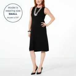 "As Is" WynneCollection Double Knit Jacquard Sweater Dress -Dresses Shop as is wynnecollection double knit jacquard sweater dres d 20230307155905277838512 alt10