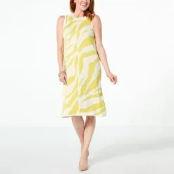 "As Is" WynneCollection Double Knit Jacquard Sweater Dress