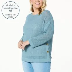 "As Is" WynneCollection Framed Mesh Sweater -Dresses Shop as is wynnecollection framed mesh sweater d 2023040415580834844833 alt21