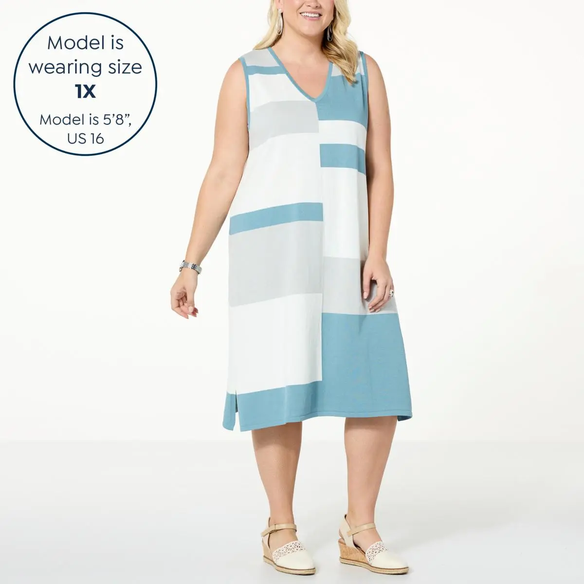 "As Is" WynneCollection Intarsia Striped Sweater Dress 6 "As Is" WynneCollection Intarsia Striped Sweater Dress - Image 4