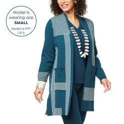 "As Is" WynneCollection SoftKNIT Patterned Double Knit Topper -Dresses Shop as is wynnecollection softknit patterned double knit to d 20221102123017897830750 alt12
