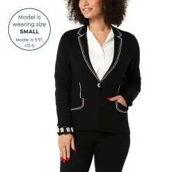 "As Is" WynneCollection SoftKNIT Trompe L'oeil Cardigan Sweater Blazer -Dresses Shop as is wynnecollection softknit trompe loeil cardigan sw d 20230104164408703835405 alt11