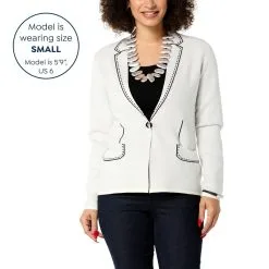 "As Is" WynneCollection SoftKNIT Trompe L'oeil Cardigan Sweater Blazer -Dresses Shop as is wynnecollection softknit trompe loeil cardigan sw d 20230104164408703835405 alt12