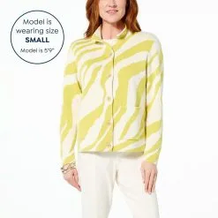 "As Is" WynneLayers Double Knit Jacquard Button-Front Sweater Jacket -Dresses Shop as is wynnelayers double knit jacquard button front swe d 2023030715583205838508 alt10