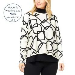 "As Is" WynneLayers Geometric Pattern Jacquard Knit Cropped Sweater -Dresses Shop as is wynnelayers geometric pattern jacquard knit cropp d 2022110316241369831178 alt10