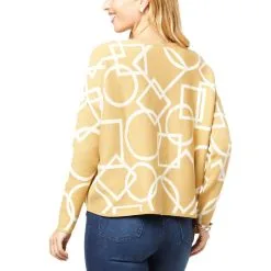 "As Is" WynneLayers Geometric Pattern Jacquard Knit Cropped Sweater -Dresses Shop as is wynnelayers geometric pattern jacquard knit cropp d 2022110316241386831178 alt1