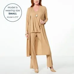 "As Is" WynneLayers Luxe Crepe 3/4-Sleeve Duster Cardigan -Dresses Shop as is wynnelayers luxe crepe 34 sleeve duster cardigan d 20230208102232103838529 alt13