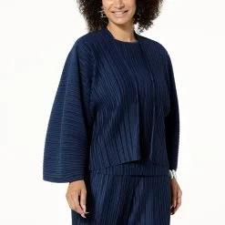 "As Is" WynneLayers Plisse Knit Kimono Shrug
