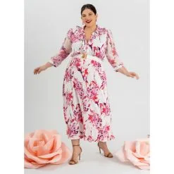 C Wonder By Christian Siriano Puffed Sleeve Mixed Media Maxi Dress -Dresses Shop c wonder by christian siriano puffed sleeve mixed media d 20230425134919043829700 alt2