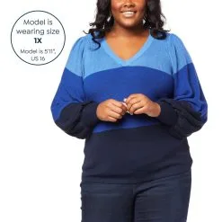 Colleen Lopez Colorblock Balloon-Sleeve Sweater -Dresses Shop colleen lopez colorblock balloon sleeve sweater d 20220829125205287804010 alt20