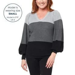 Colleen Lopez Colorblock Balloon-Sleeve Sweater -Dresses Shop colleen lopez colorblock balloon sleeve sweater d 2022083015054593804010 alt10