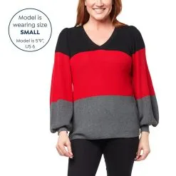 Colleen Lopez Colorblock Balloon-Sleeve Sweater -Dresses Shop colleen lopez colorblock balloon sleeve sweater d 20220830150609043804010 alt11