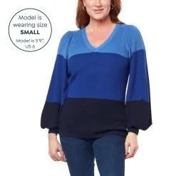 Colleen Lopez Colorblock Balloon-Sleeve Sweater -Dresses Shop colleen lopez colorblock balloon sleeve sweater d 2022083015062683804010 alt12