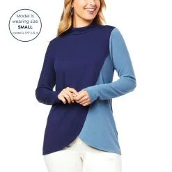 Colleen Lopez Colorblock Mock-Neck Hacci Knit Top -Dresses Shop colleen lopez colorblock mock neck hacci knit top d 2022072112152752798932 alt2