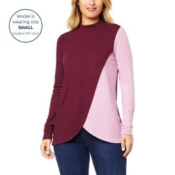 Colleen Lopez Colorblock Mock-Neck Hacci Knit Top -Dresses Shop colleen lopez colorblock mock neck hacci knit top d 20220721121548357798932 alt3