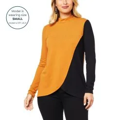 Colleen Lopez Colorblock Mock-Neck Hacci Knit Top -Dresses Shop colleen lopez colorblock mock neck hacci knit top d 20220721121603913798932 alt4