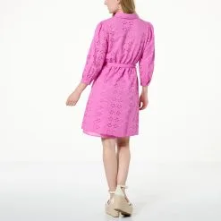 Colleen Lopez Luxe Cotton Eyelet Shirt Dress -Dresses Shop colleen lopez luxe cotton eyelet shirt dress d 20230517115133503828651 alt1