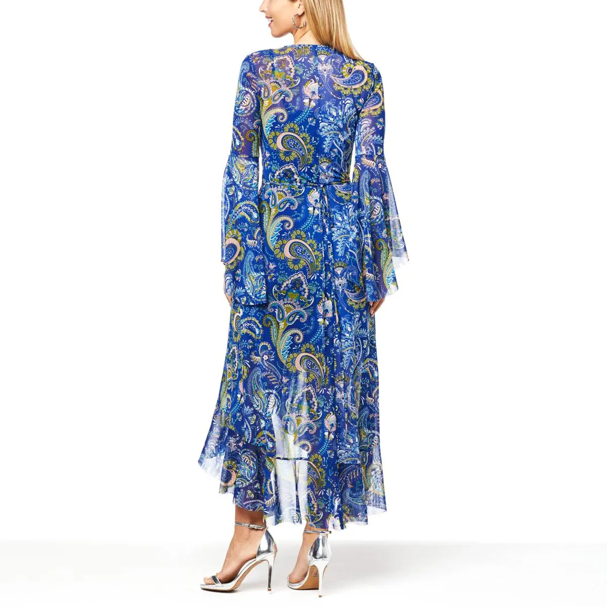 Colleen Lopez Luxe Printed Mesh Drama Sleeve Maxi Dress 4 Colleen Lopez Luxe Printed Mesh Drama Sleeve Maxi Dress - Image 2