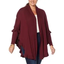 Colleen Lopez Open Front Ruffle Poncho Sweater -Dresses Shop colleen lopez open front ruffle poncho sweater d 20201223081127657731238 alt20
