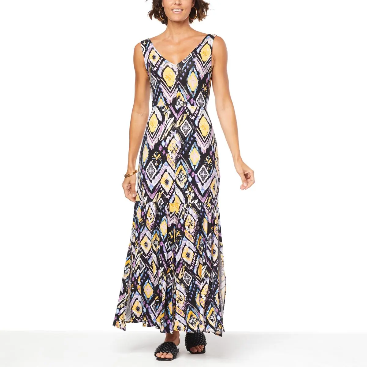 Colleen Lopez Printed Drawstring Maxi Dress 3 Colleen Lopez Printed Drawstring Maxi Dress