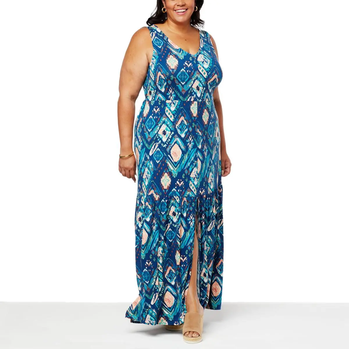 Colleen Lopez Printed Drawstring Maxi Dress 5 Colleen Lopez Printed Drawstring Maxi Dress - Image 3