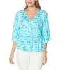 Colleen Lopez Striped Tie Dye Peplum Top