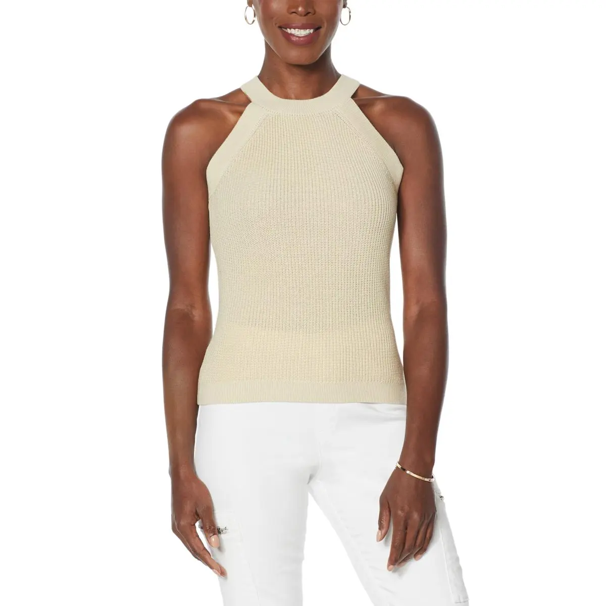 DAVID David Meister Halter Sweater Tank Top 3 DAVID David Meister Halter Sweater Tank Top