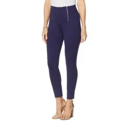 DAVID David Meister Zipper Front Pull-On Legging