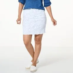 Democracy "Ab"solution® Scalloped-Hem Denim Skirt