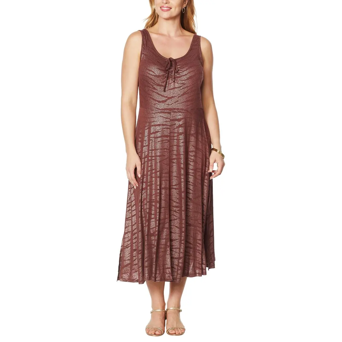 Democracy Printed Knit Tie-Front Tank Dress 5 Democracy Printed Knit Tie-Front Tank Dress - Image 3