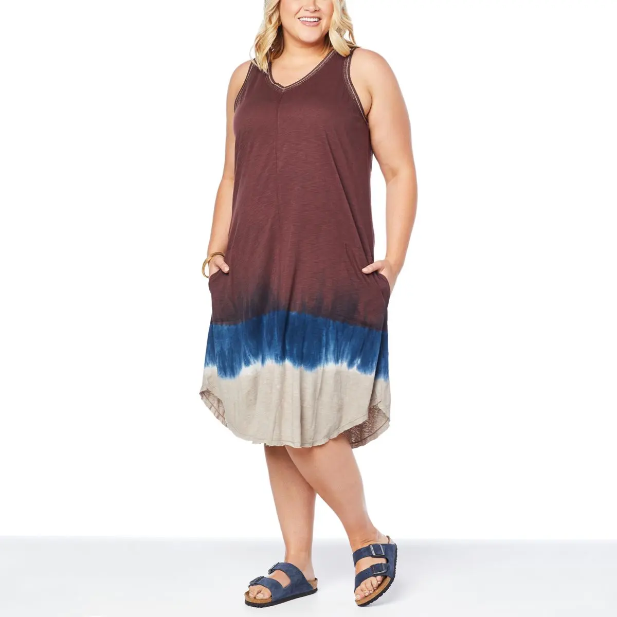 Democracy V-Neck Tie-Dye Knit Tank Dress 5 Democracy V-Neck Tie-Dye Knit Tank Dress - Image 3