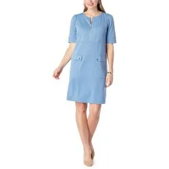 DG2 By Diane Gilman "DG Downtime" French Terry Dress With Pockets