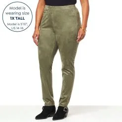 DG2 By Diane Gilman Faux Suede & Ponte Knit Slim Pull-On Pant -Dresses Shop dg2 by diane gilman faux suede and ponte knit slim pull d 20221011115501673811680 alt21