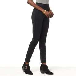 DG2 By Diane Gilman Faux Suede & Ponte Knit Slim Pull-On Pant