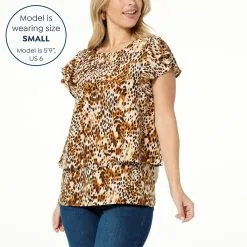 DG2 By Diane Gilman Flutter-Sleeve Printed Easy Top -Dresses Shop dg2 by diane gilman flutter sleeve printed easy top d 2023042114305952831998 alt10